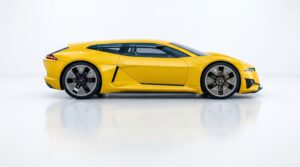 Audi TT EV Side View Yellow